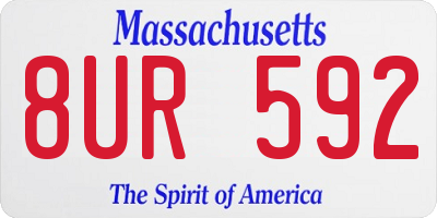MA license plate 8UR592
