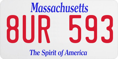 MA license plate 8UR593