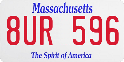 MA license plate 8UR596