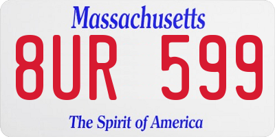 MA license plate 8UR599