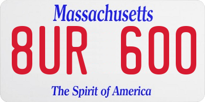 MA license plate 8UR600