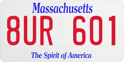 MA license plate 8UR601