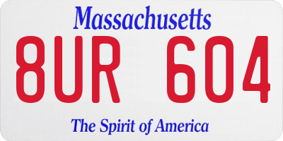 MA license plate 8UR604