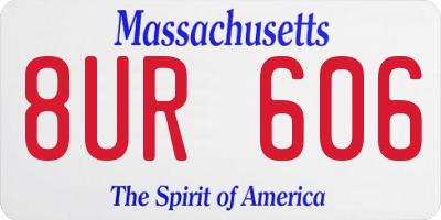MA license plate 8UR606