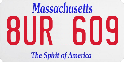 MA license plate 8UR609