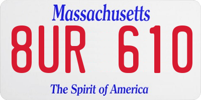 MA license plate 8UR610