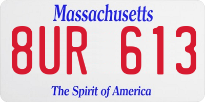 MA license plate 8UR613