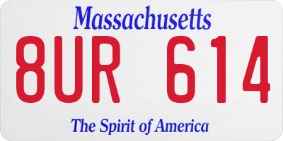 MA license plate 8UR614