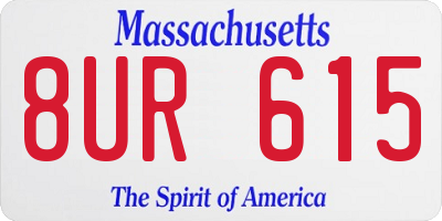 MA license plate 8UR615