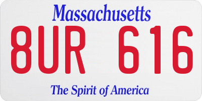MA license plate 8UR616