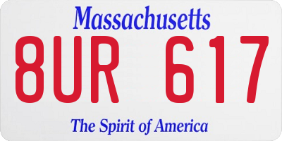 MA license plate 8UR617
