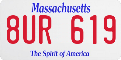 MA license plate 8UR619