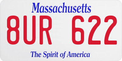 MA license plate 8UR622