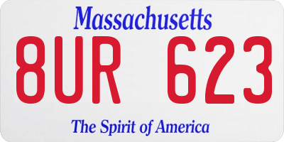 MA license plate 8UR623