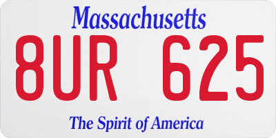 MA license plate 8UR625