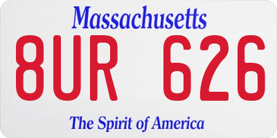 MA license plate 8UR626