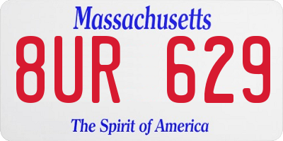 MA license plate 8UR629