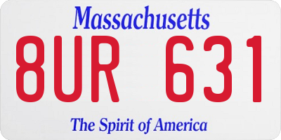 MA license plate 8UR631