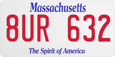 MA license plate 8UR632