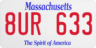 MA license plate 8UR633