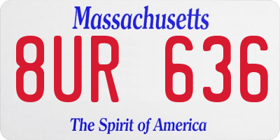 MA license plate 8UR636