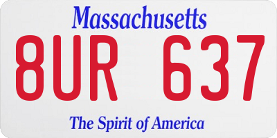 MA license plate 8UR637