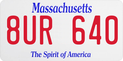 MA license plate 8UR640
