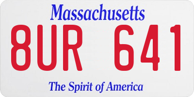 MA license plate 8UR641