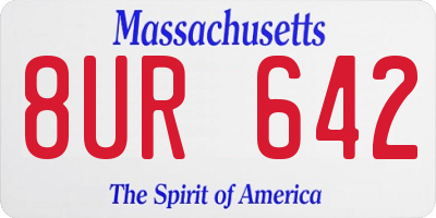 MA license plate 8UR642