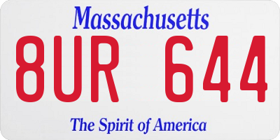 MA license plate 8UR644