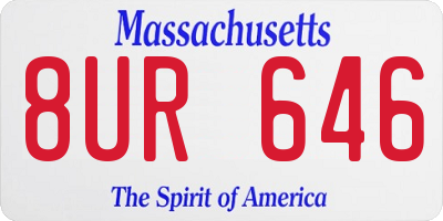 MA license plate 8UR646