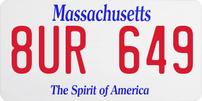 MA license plate 8UR649