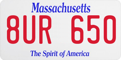 MA license plate 8UR650