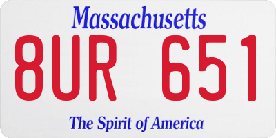 MA license plate 8UR651
