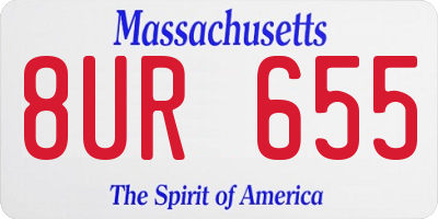MA license plate 8UR655