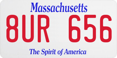 MA license plate 8UR656