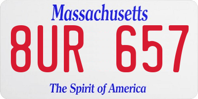 MA license plate 8UR657