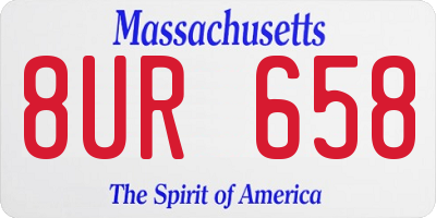 MA license plate 8UR658