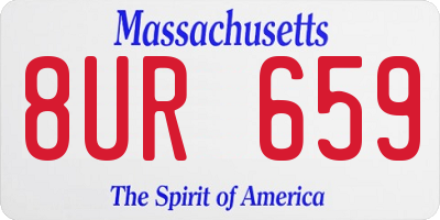 MA license plate 8UR659