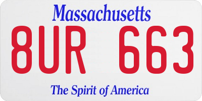 MA license plate 8UR663