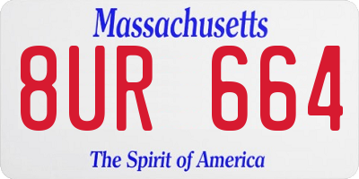 MA license plate 8UR664