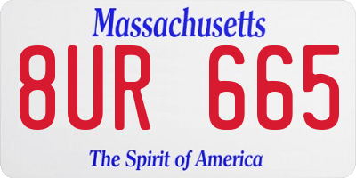 MA license plate 8UR665