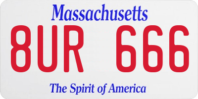 MA license plate 8UR666