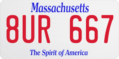 MA license plate 8UR667