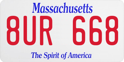 MA license plate 8UR668