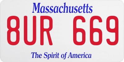 MA license plate 8UR669