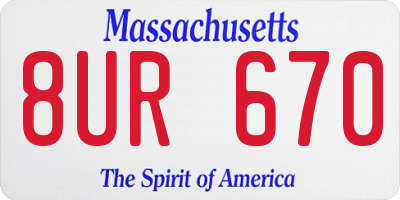 MA license plate 8UR670