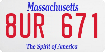 MA license plate 8UR671