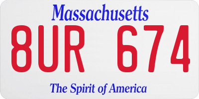MA license plate 8UR674