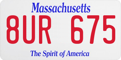 MA license plate 8UR675